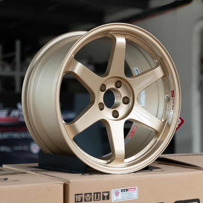 A90/A91 Supra Spec Volk Racing TE37SL 19x9.5+22/19x10.5 +35 5x112 Gold Wheels *Set of 4*
