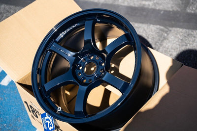 Gramlights 57DR 18x9.5 +38 5x120 Dark Blue Chrome Coating Wheels *Set of 4*