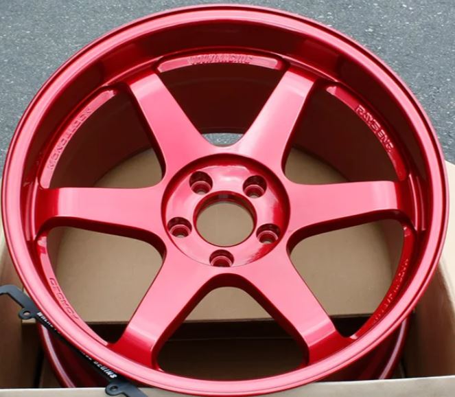 Volk Racing TE37SL 19x9.5 +21 / 19x10.5 +35 5x120 Red Wheels for F80 M ...