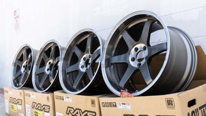 Volk Racing TE37SL 19x9.5+22 19x10.5+35 Pressed Graphite (SET OF 4)